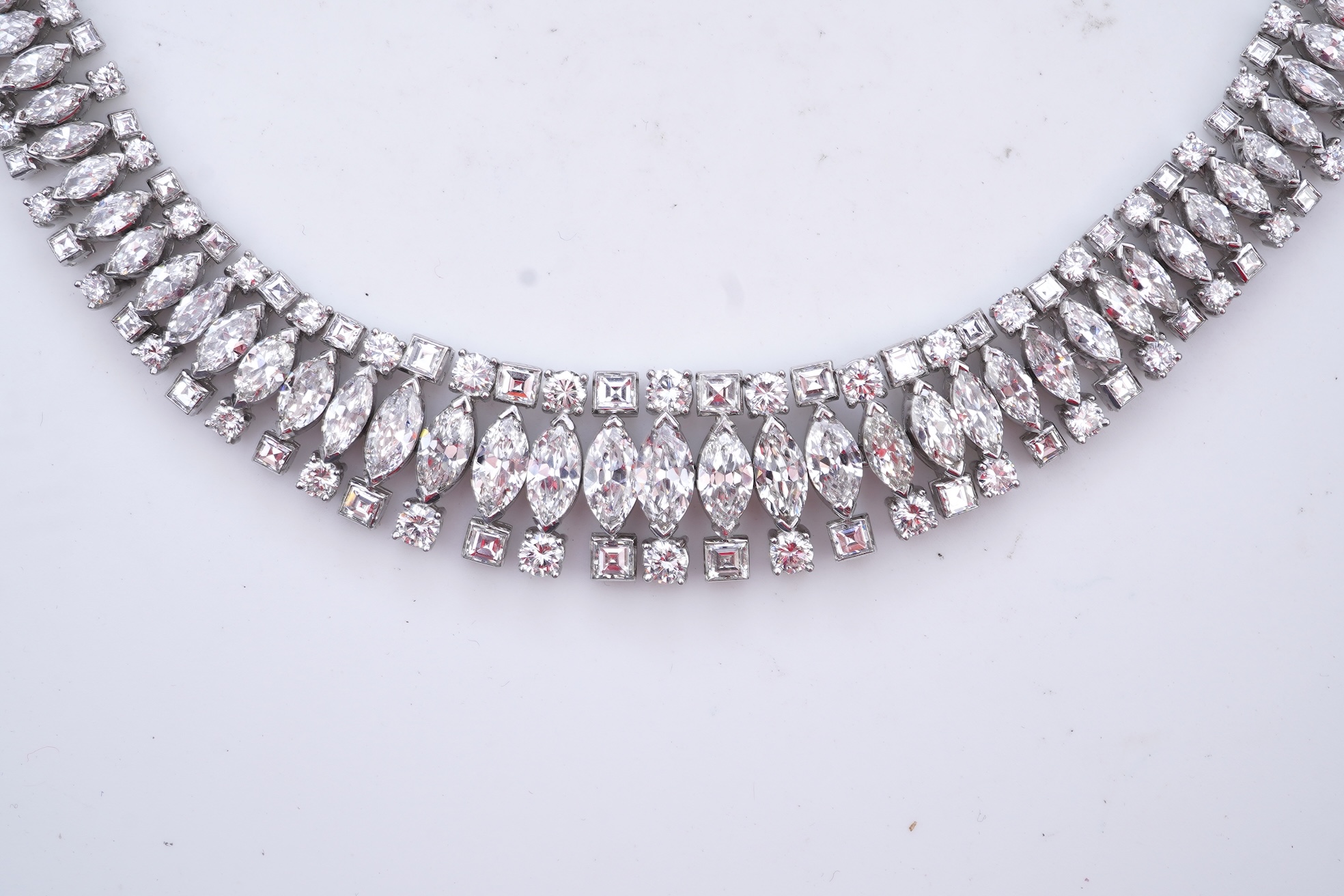 An impressive diamond collar, mid 20th century